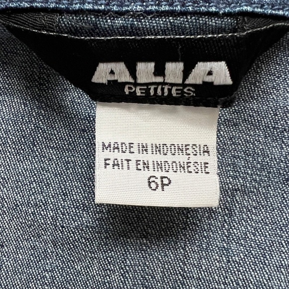 Alia Petites Nautical VEST Size 6P Cotton Spandex Sailboat Red White Blue Denim - Picture 6 of 8